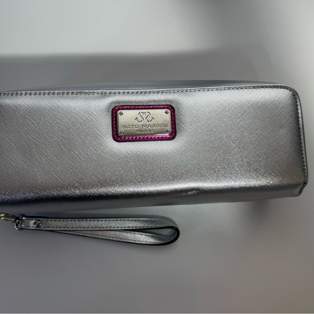 Soto Massini Milano Silver Metallic Ballet Clutch Bag